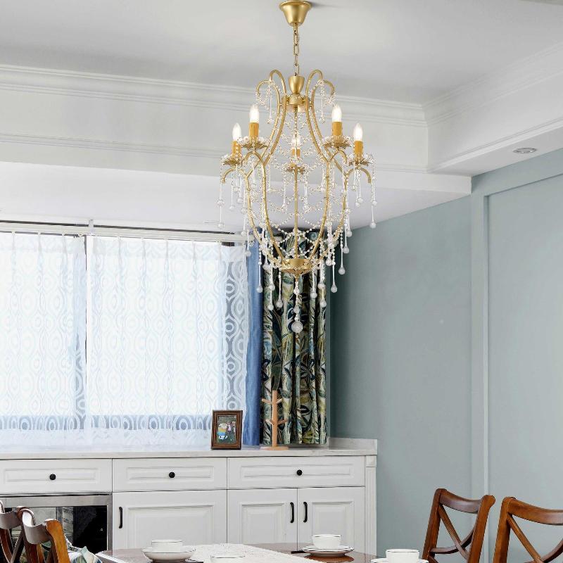 Qvistuvyo Individual Creativity Metal Glass Chandelier - Lamp Copper