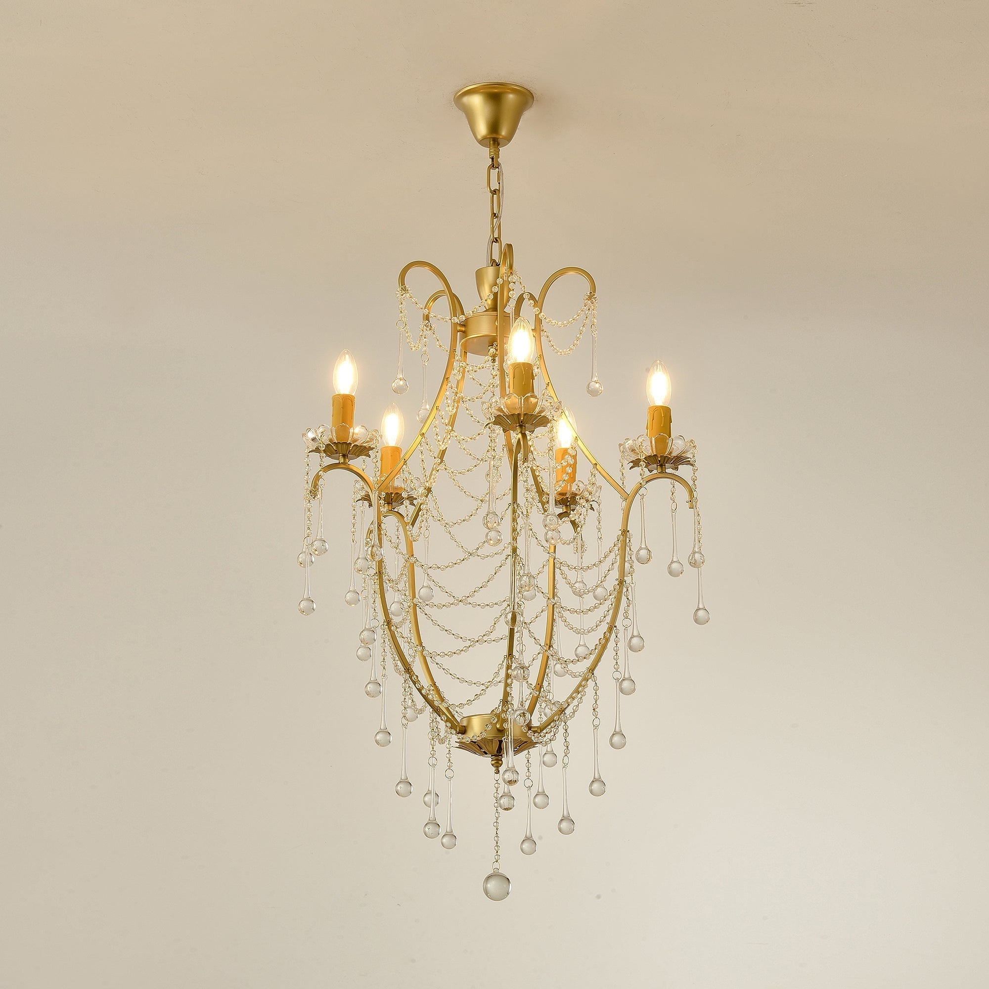 Qvistuvyo Individual Creativity Metal Glass Chandelier - Lamp Copper