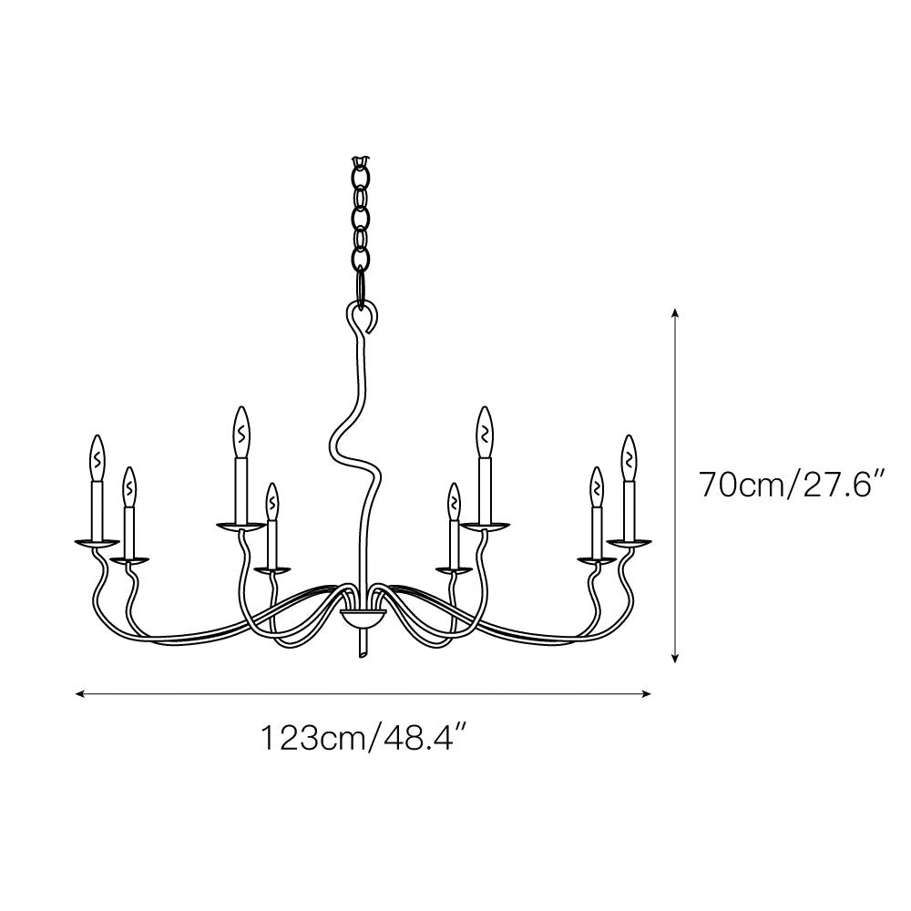 Rauduvyo Chandelier Métal Industriel Minimaliste Moderne - Neutralighting
