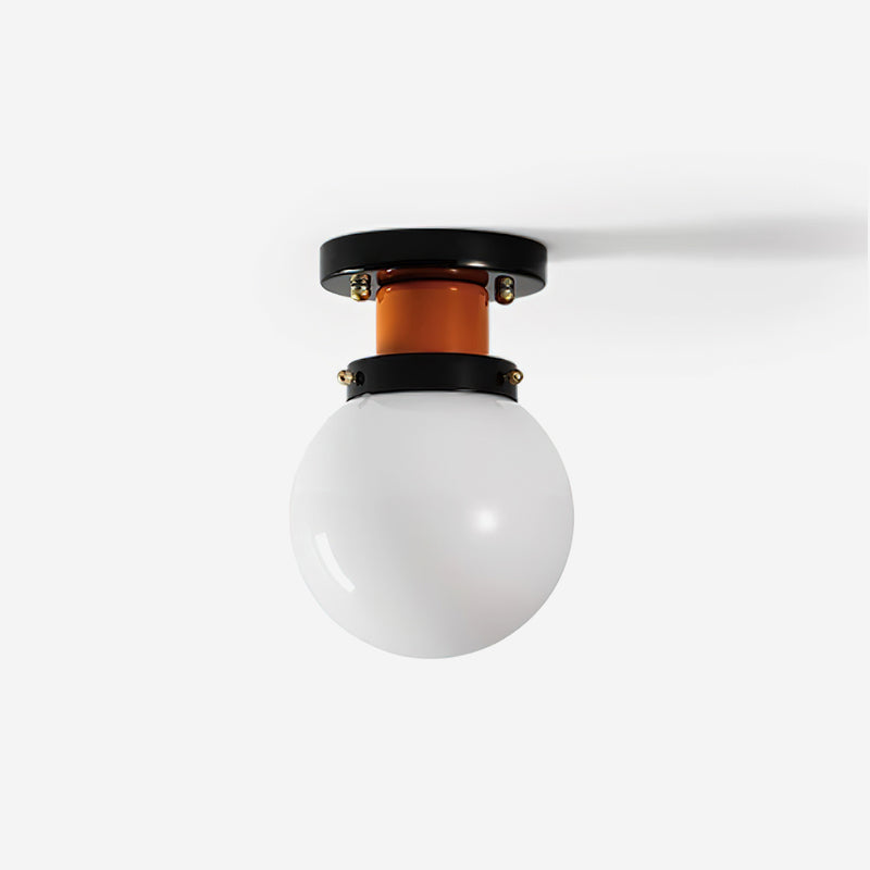 Aria Ceiling Light Spherical Glass Orange Black - Letslighting
