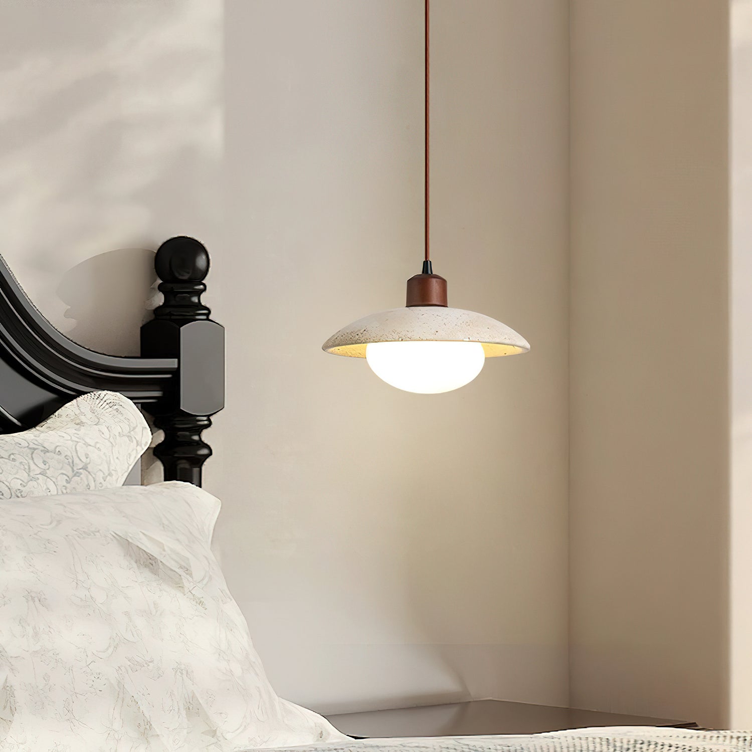 Onorarae Dôme-Abat-Jour Travertin Pendentif Lumière - Neutralighting