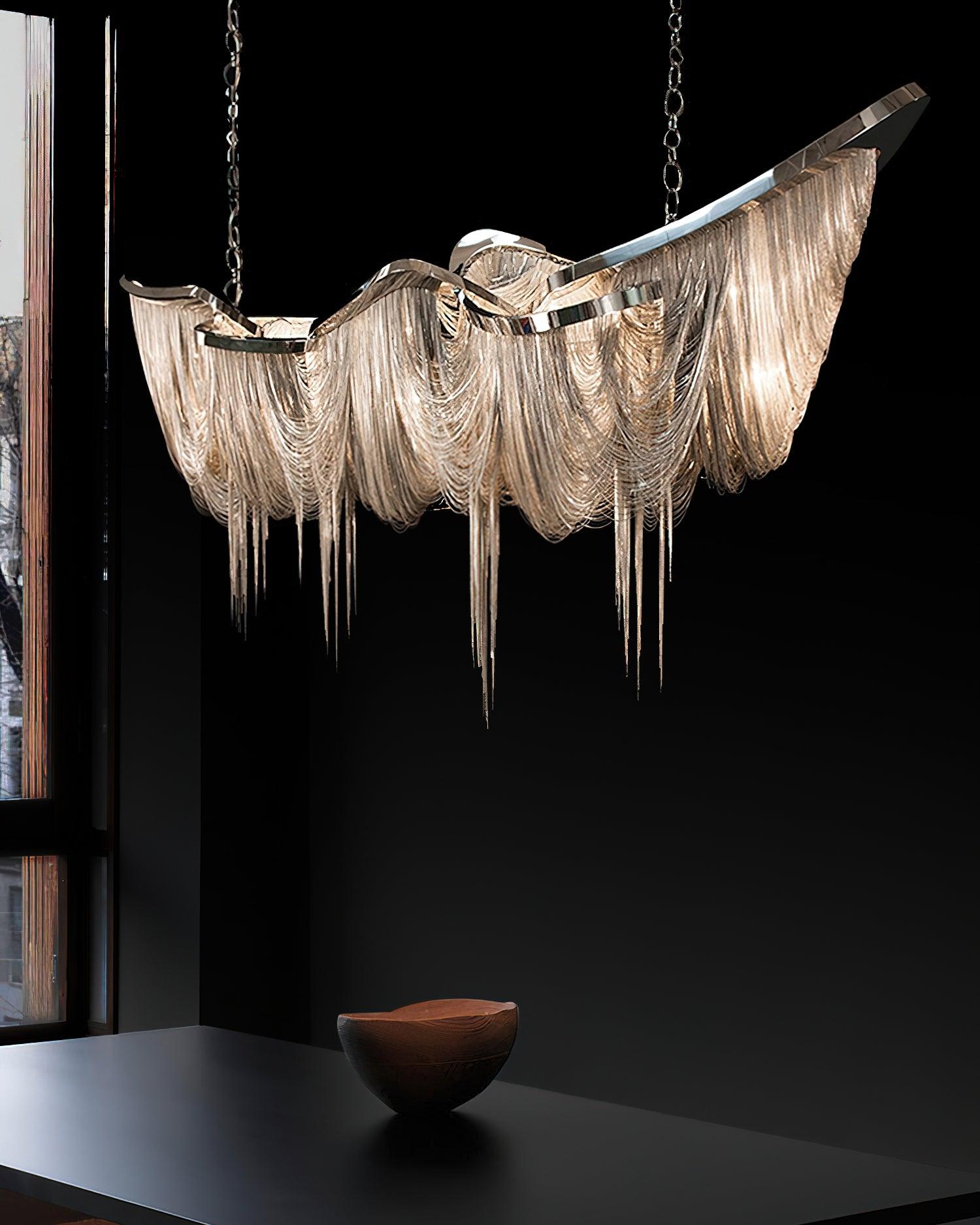 Solara Chandelier Franges Dorées - Neutralighting
