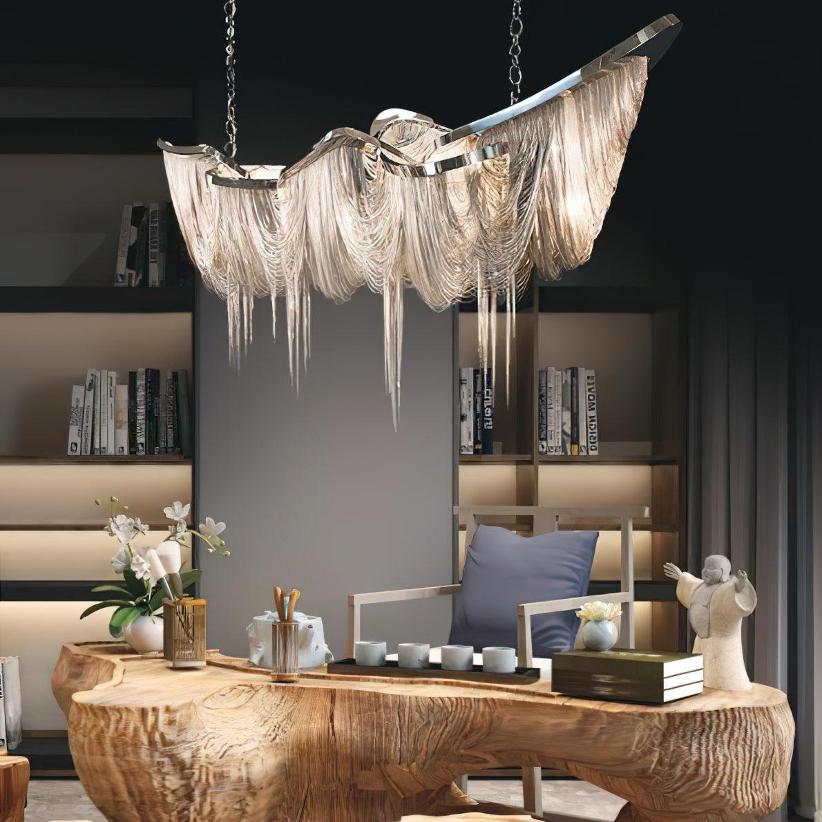 Solara Chandelier Franges Dorées - Neutralighting