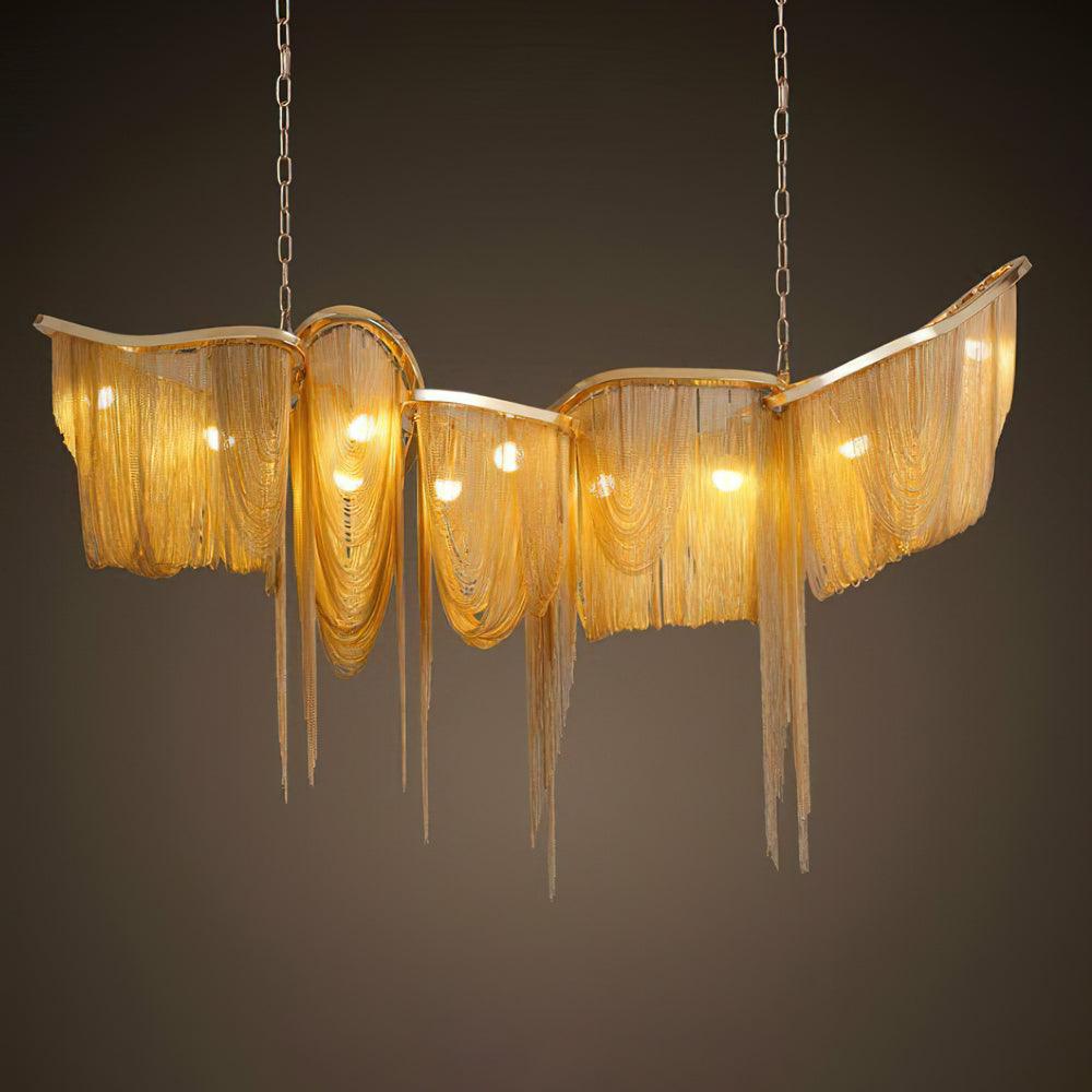 Solara Chandelier Franges Dorées - Neutralighting