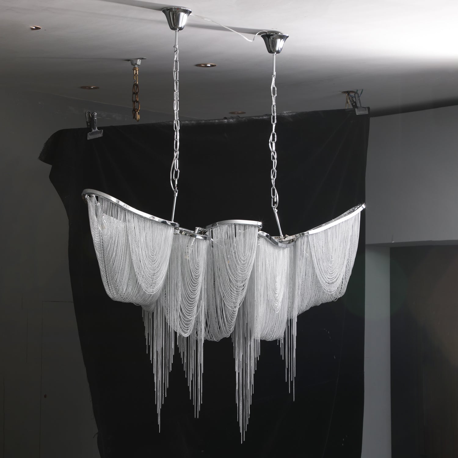 Solara Chandelier Franges Dorées - Neutralighting