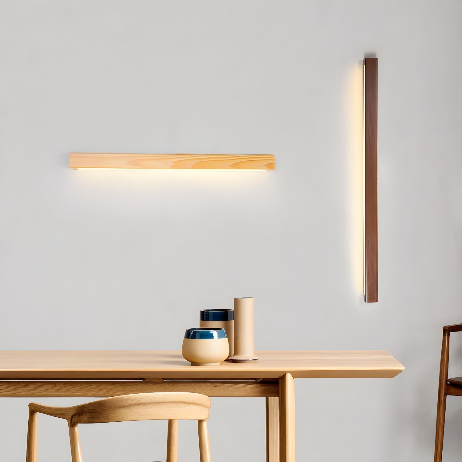 Lustra Applique Murale Linéaire Bois et LED Design Minimaliste - Neutralighting