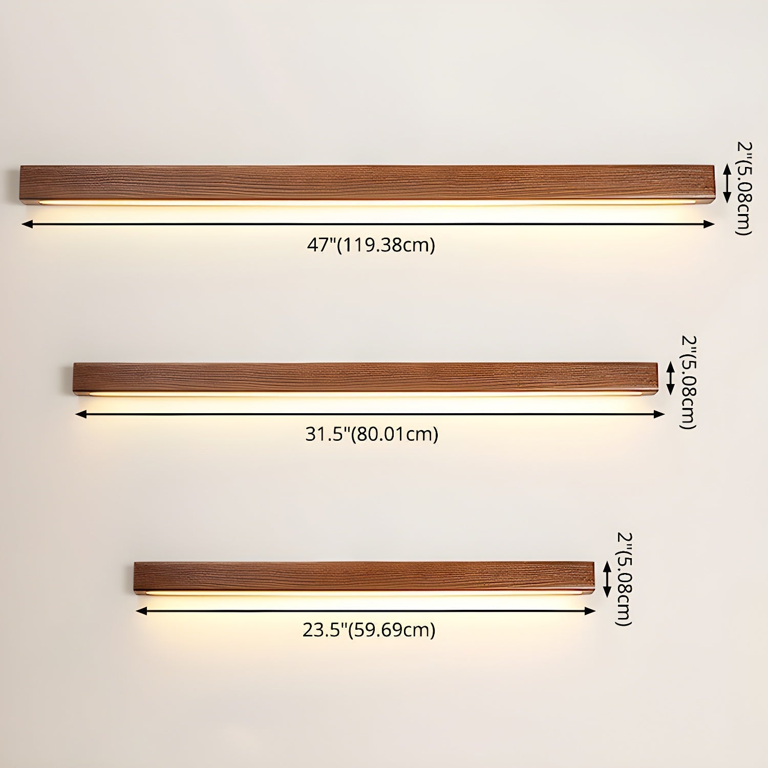 Lustra Applique Murale Linéaire Bois et LED Design Minimaliste - Neutralighting