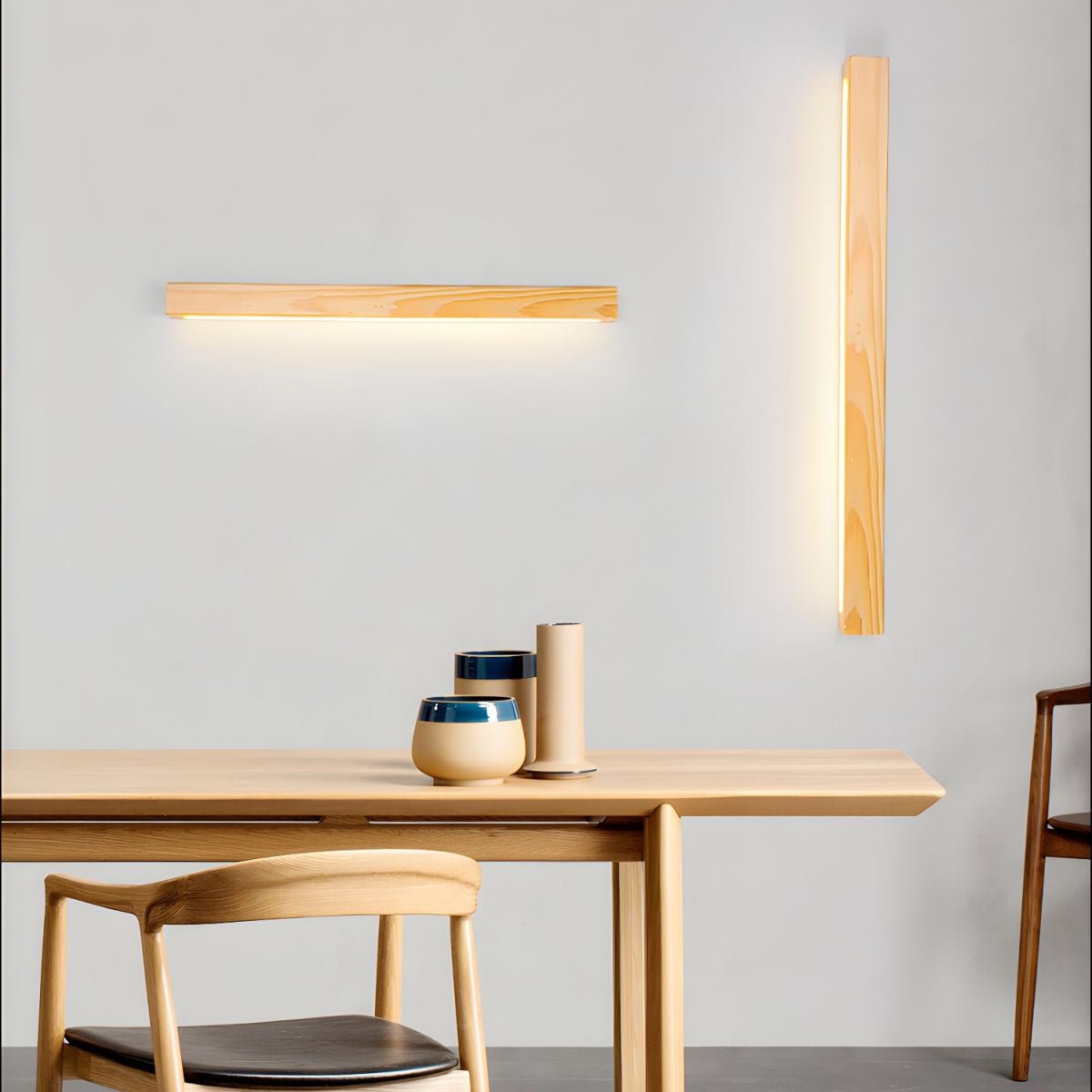 Lustra Applique Murale Linéaire Bois et LED Design Minimaliste - Neutralighting