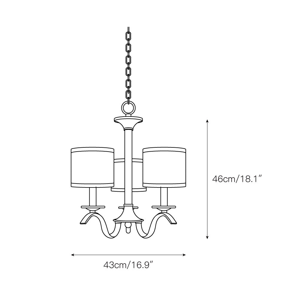 Vatnuvys Chandelier Métal Laiton Tissu Traditionnel Premium - Neutralighting