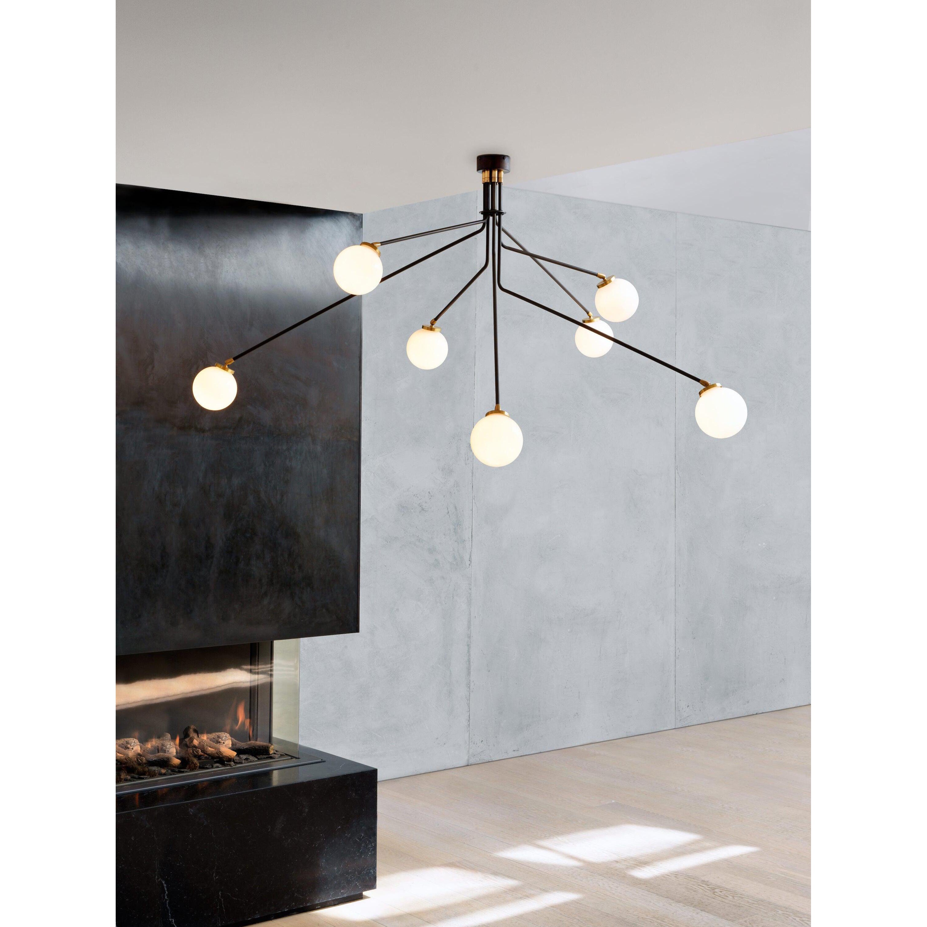 Vatnuvyo Modern Minimalist Brass Metal Glass Ceiling Lamp - Lamp Copper