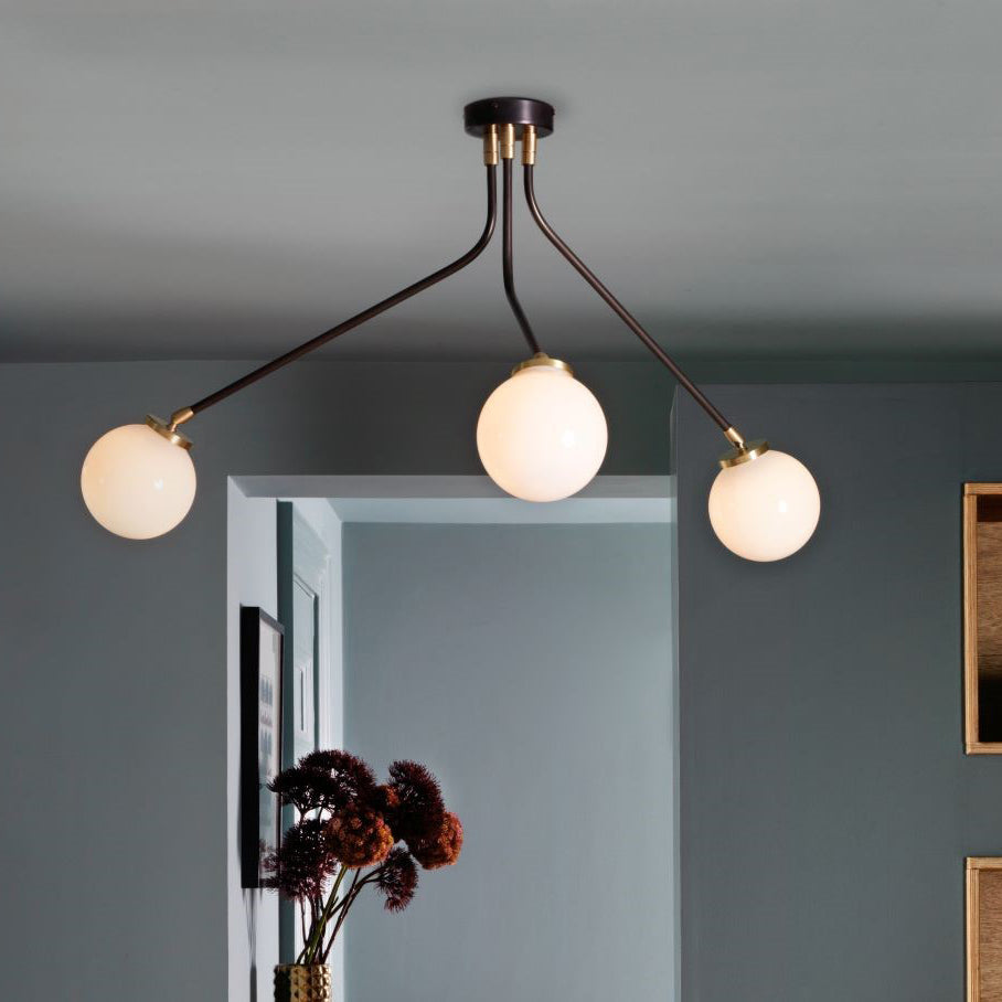 Vatnuvyo Modern Minimalist Brass Metal Glass Ceiling Lamp - Lamp Copper