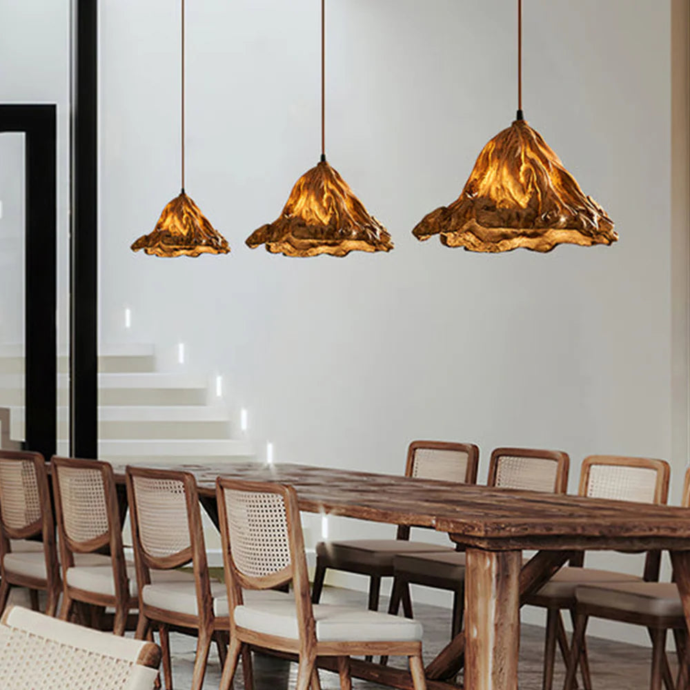 Ritta Art Feuille de Lotus LED Suspension Résine Salle à manger - Neutralighting