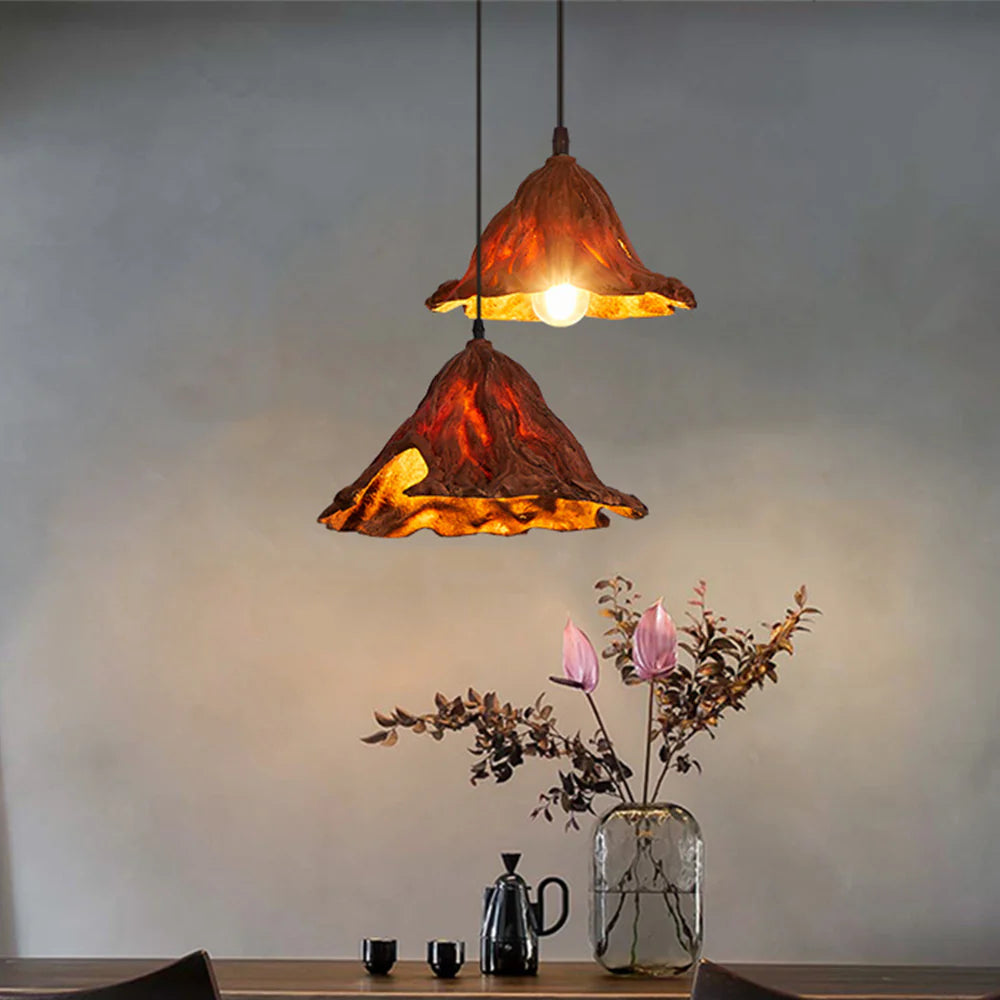 Ritta Art Feuille de Lotus LED Suspension Résine Salle à manger - Neutralighting