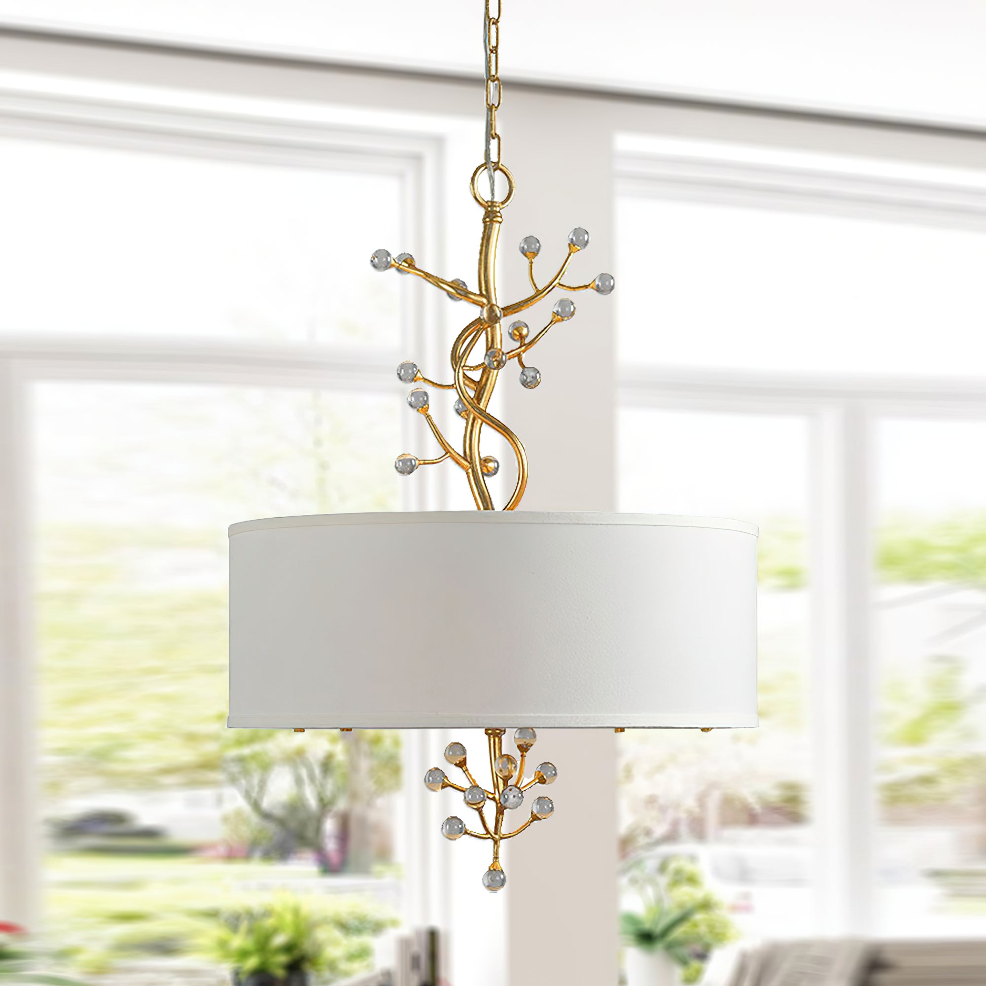 Asbury Individual Creativity Crystal Fabric Pendant Lamp - Lamp Copper