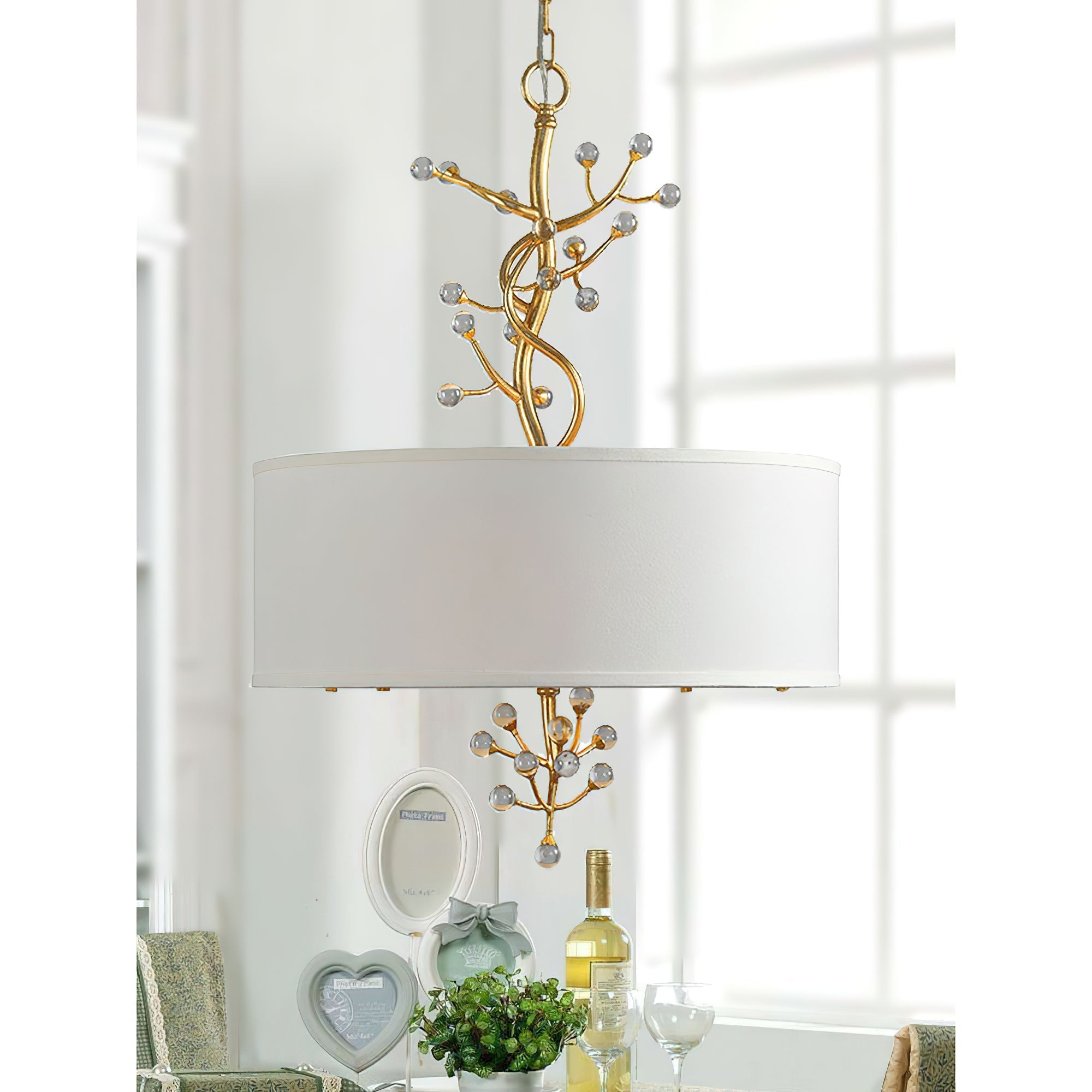 Asbury Individual Creativity Crystal Fabric Pendant Lamp - Lamp Copper