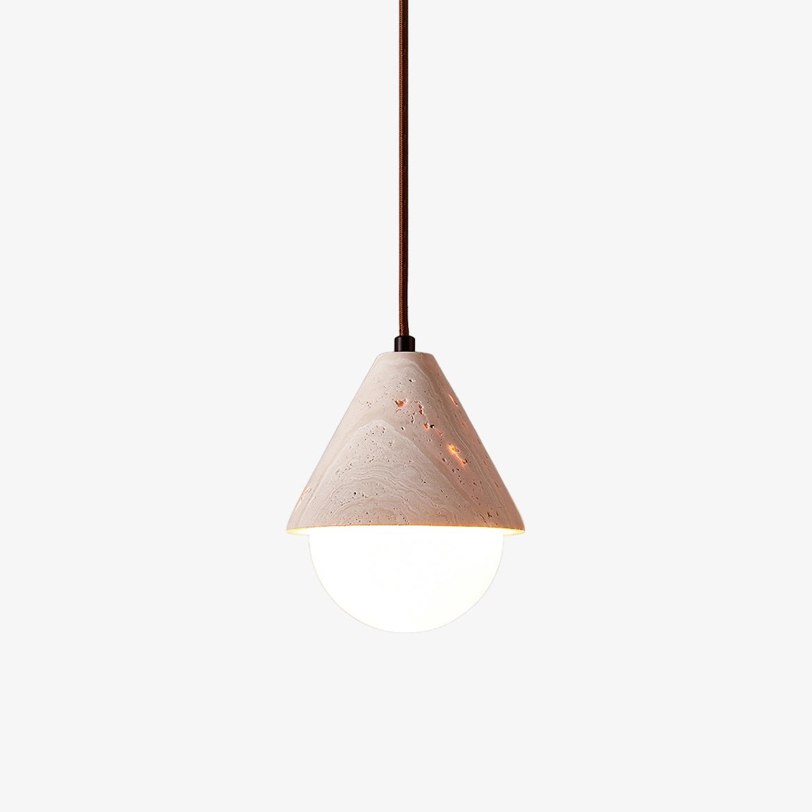 Cevynisra Cone Hemisphere Travertine Pendant Light - Letslighting