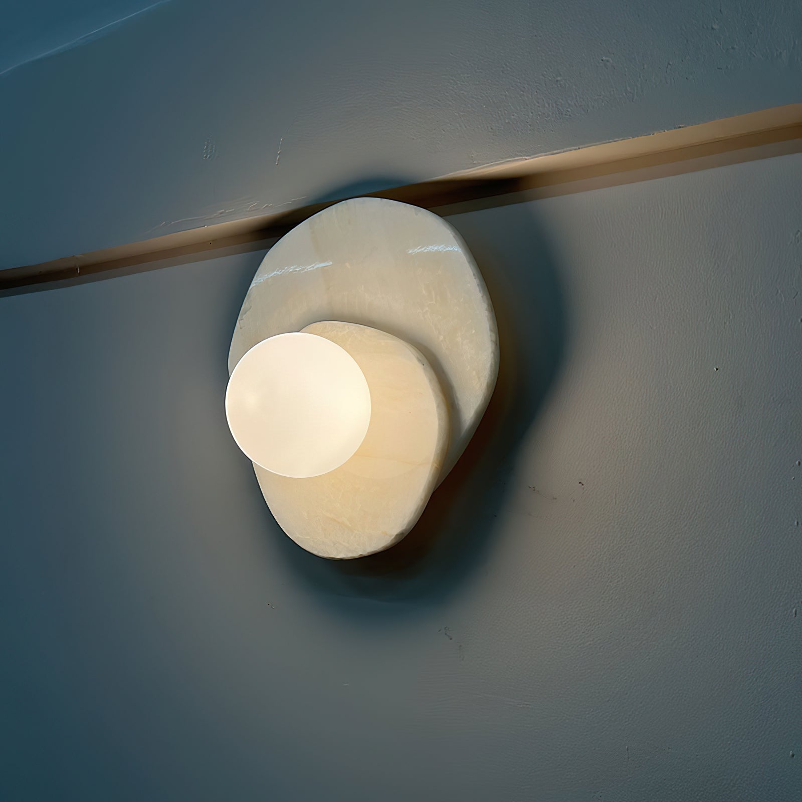 Astr Modern Minimalist Unique Stone Glass Wall Lamp - Lamp Copper
