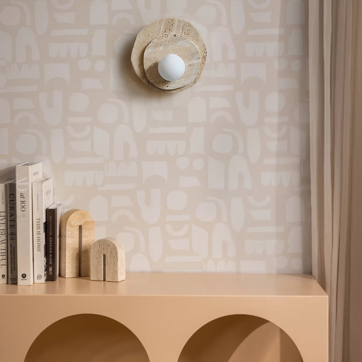 Astr Modern Minimalist Unique Stone Glass Wall Lamp - Lamp Copper