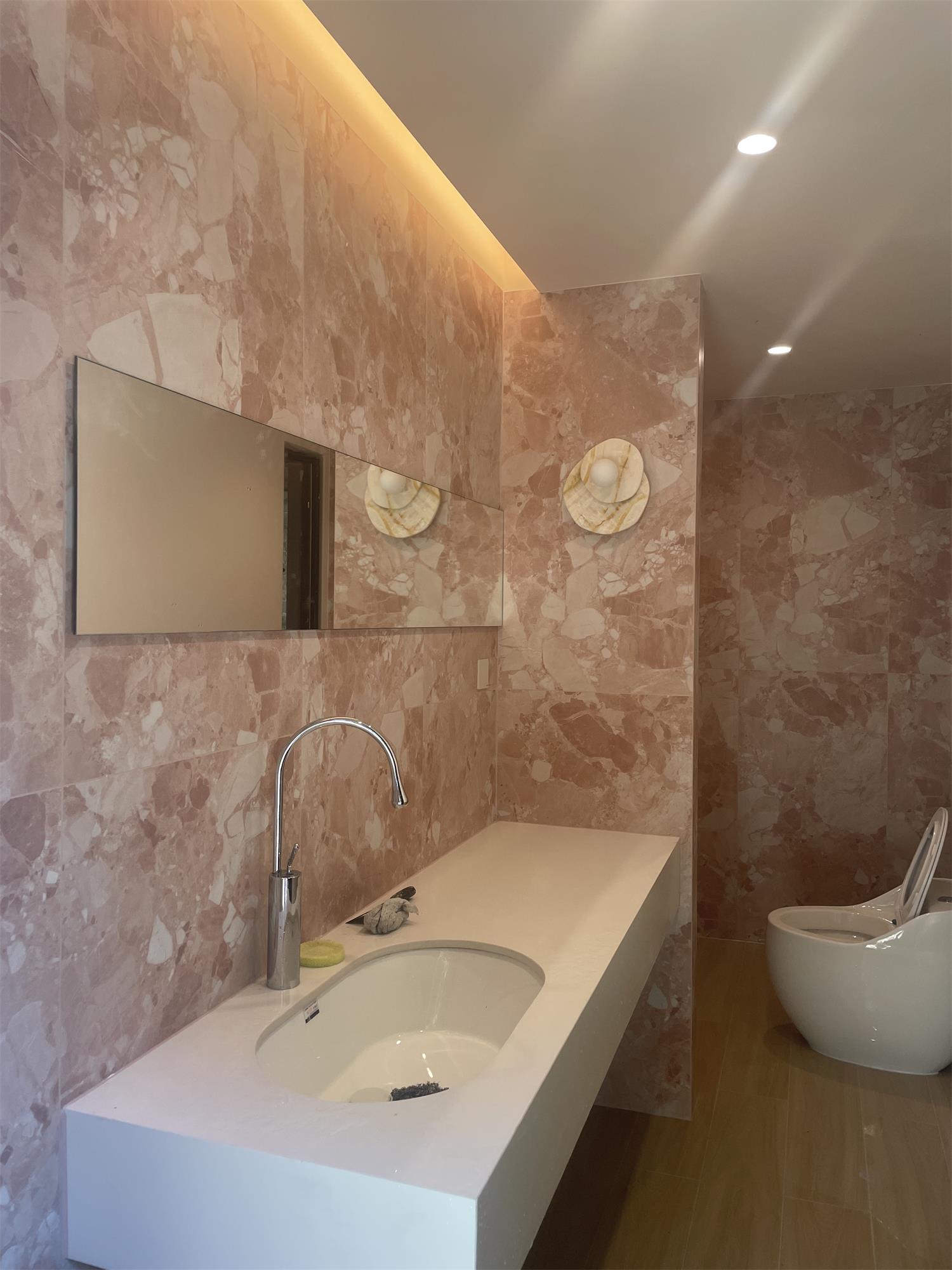 Astr Modern Minimalist Unique Stone Glass Wall Lamp - Lamp Copper