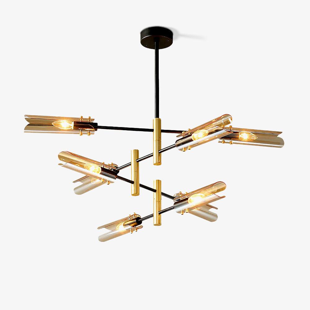 Lustra Chandelier Double 6-Luminaires Moderne - Neutralighting