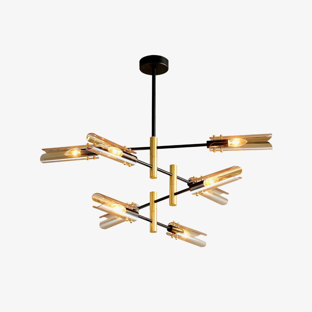 Lustra Chandelier Double 6-Luminaires Moderne - Neutralighting