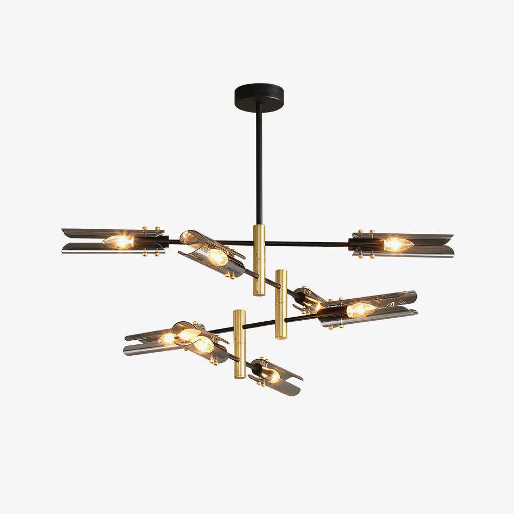 Lustra Chandelier Double 6-Luminaires Moderne - Neutralighting
