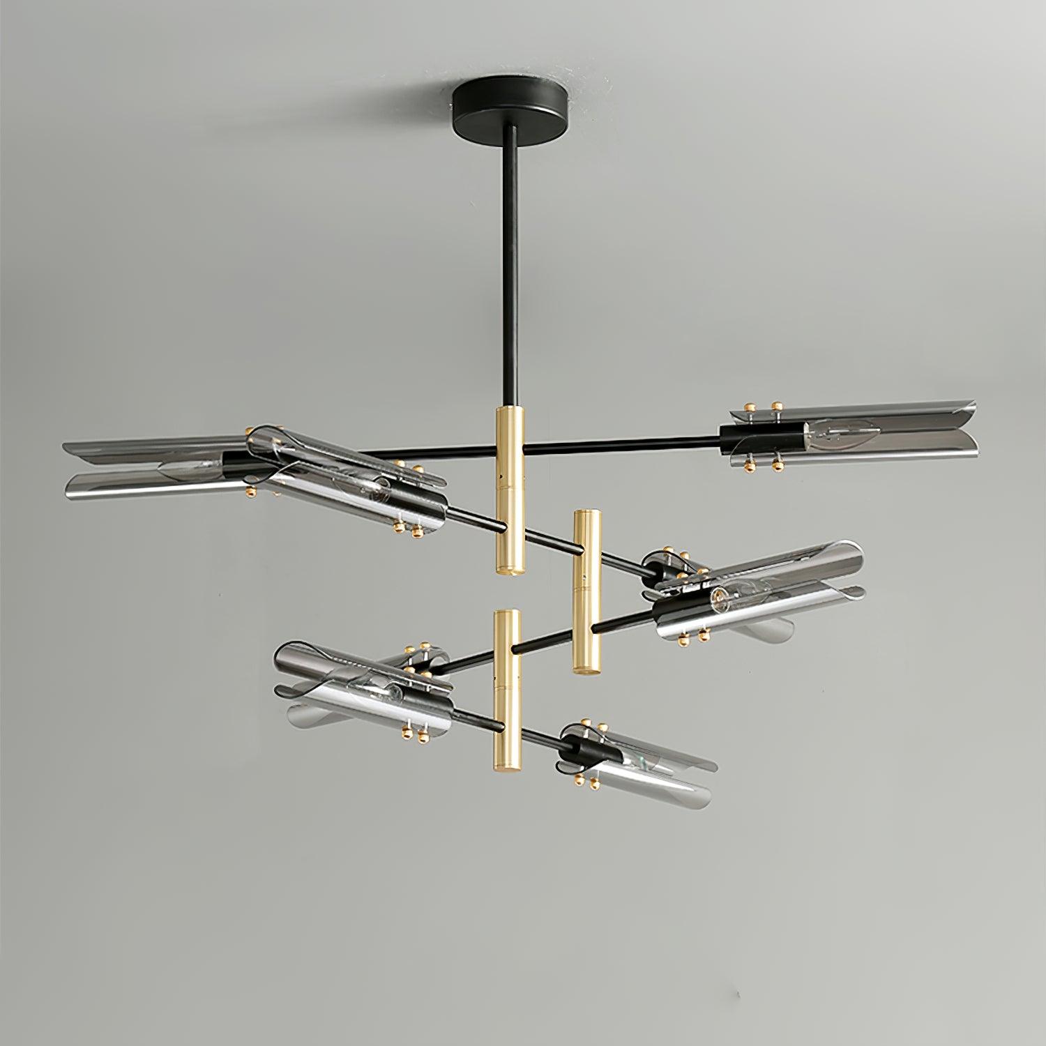 Lustra Chandelier Double 6-Luminaires Moderne - Neutralighting