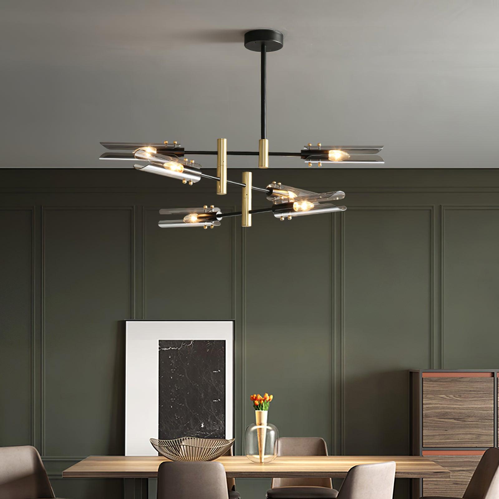 Lustra Chandelier Double 6-Luminaires Moderne - Neutralighting
