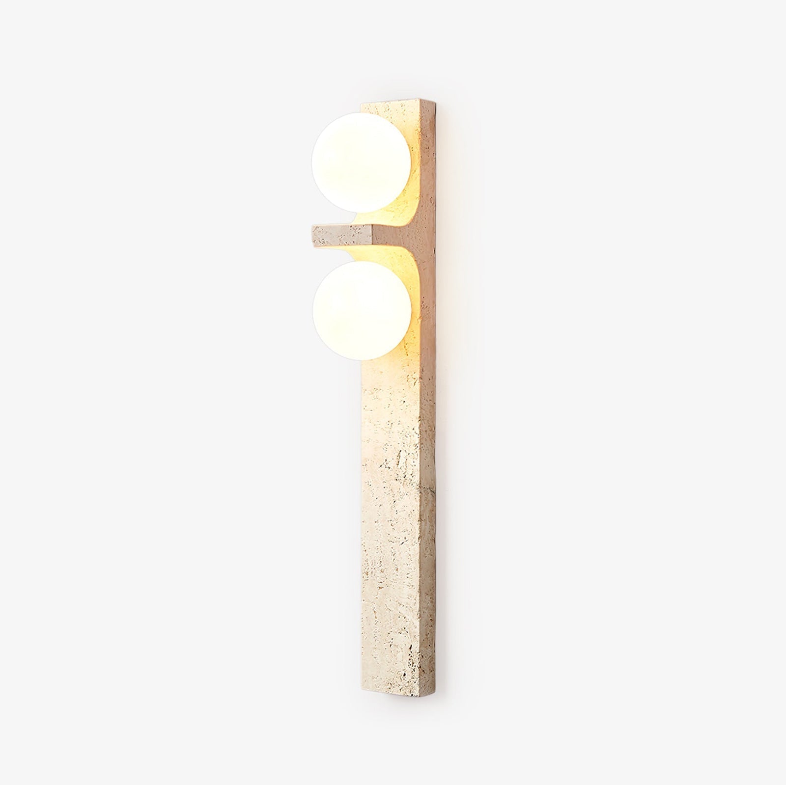 Eirikuvys Organic Modern Minimalist Travertine Wall Sconce - Lamp Copper