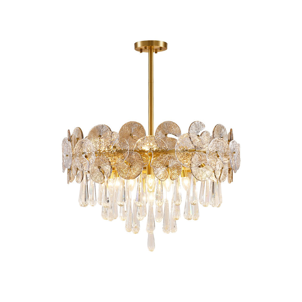 Caeluvyo Postmodern Luxury Elegance Crystal Chandelier - Lamp Copper