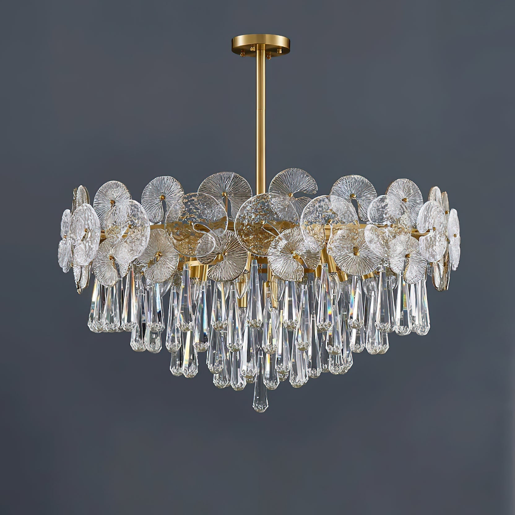 Caeluvyo Postmodern Luxury Elegance Crystal Chandelier - Lamp Copper