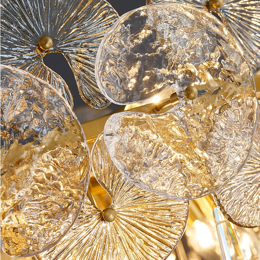 Caeluvyo Postmodern Luxury Elegance Crystal Chandelier - Lamp Copper