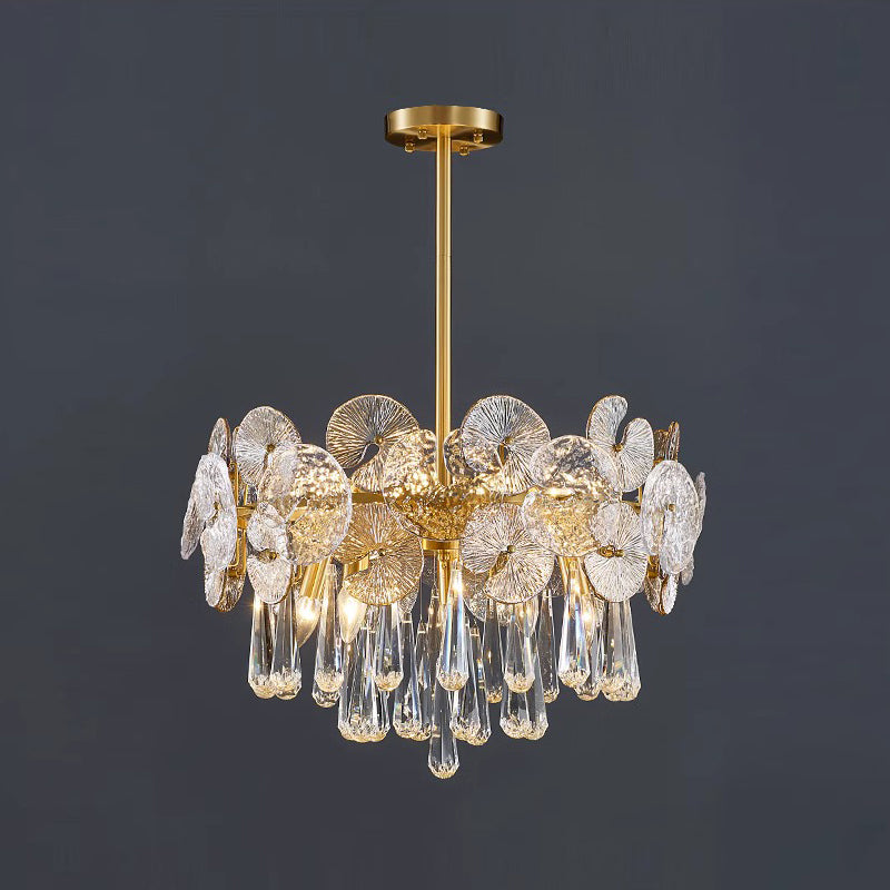 Caeluvyo Postmodern Luxury Elegance Crystal Chandelier - Lamp Copper