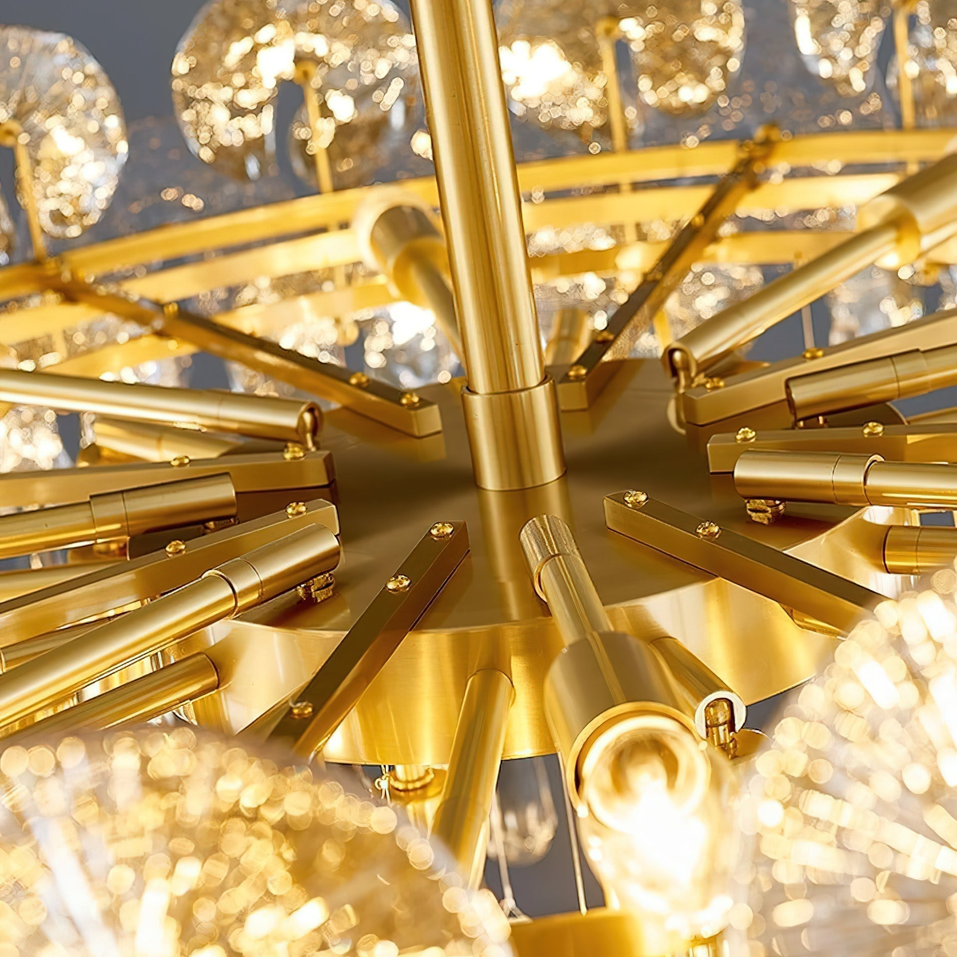 Caeluvyo Postmodern Luxury Elegance Crystal Chandelier - Lamp Copper