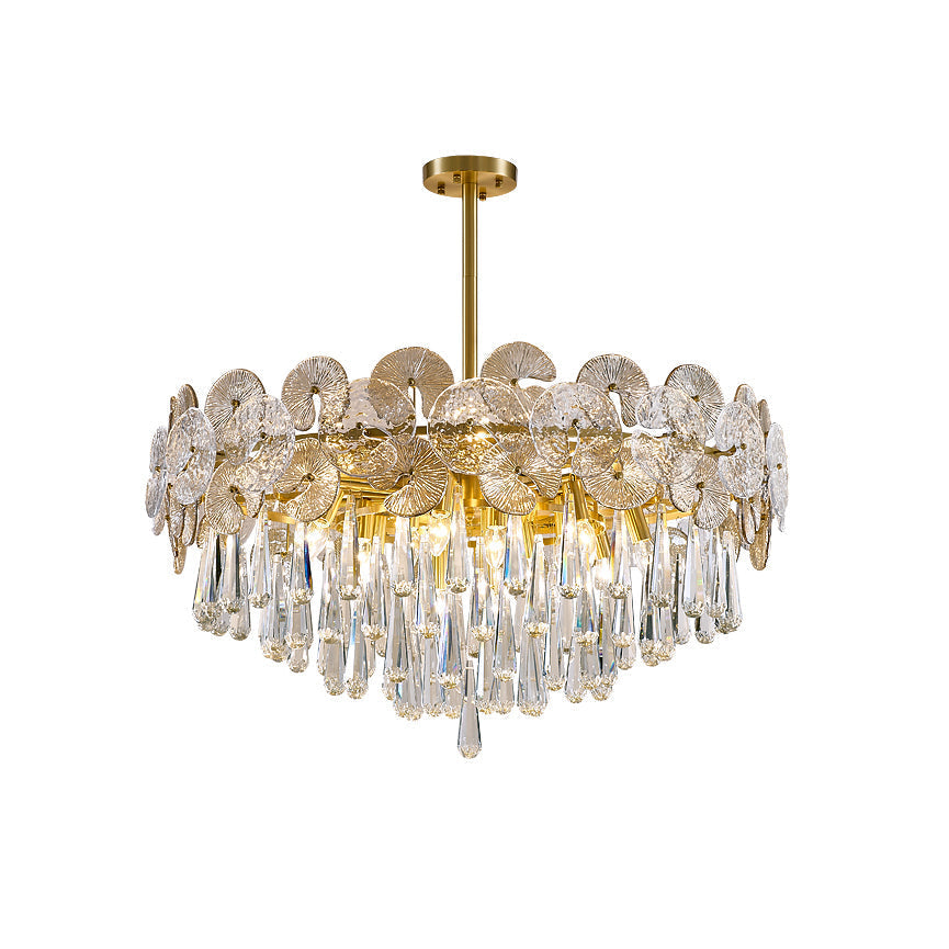 Caeluvyo Postmodern Luxury Elegance Crystal Chandelier - Lamp Copper