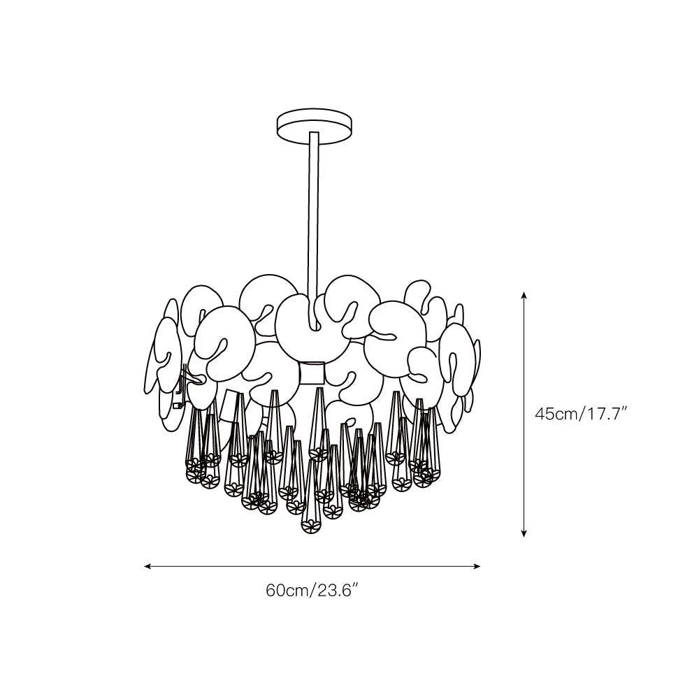 Caeluvyo Postmodern Luxury Elegance Crystal Chandelier - Lamp Copper