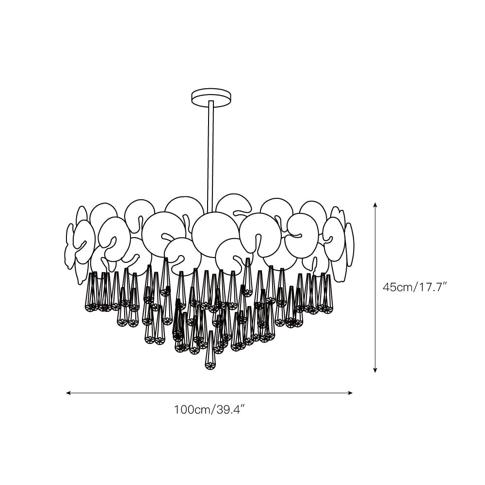 Caeluvyo Postmodern Luxury Elegance Crystal Chandelier - Lamp Copper