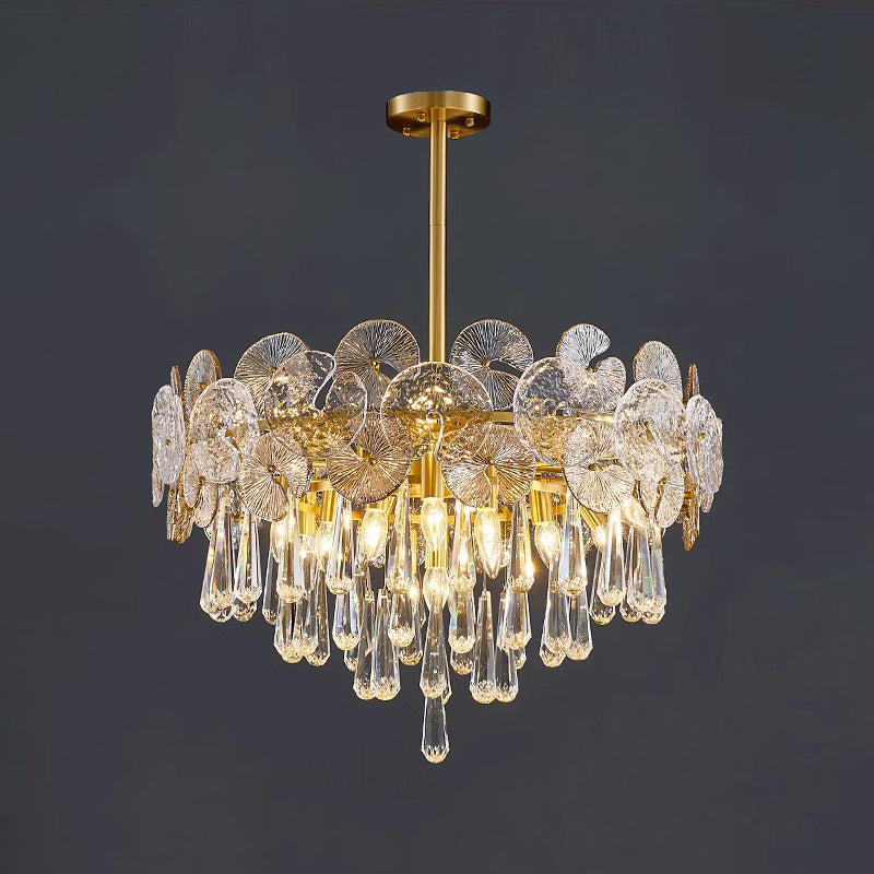 Caeluvyo Postmodern Luxury Elegance Crystal Chandelier - Lamp Copper