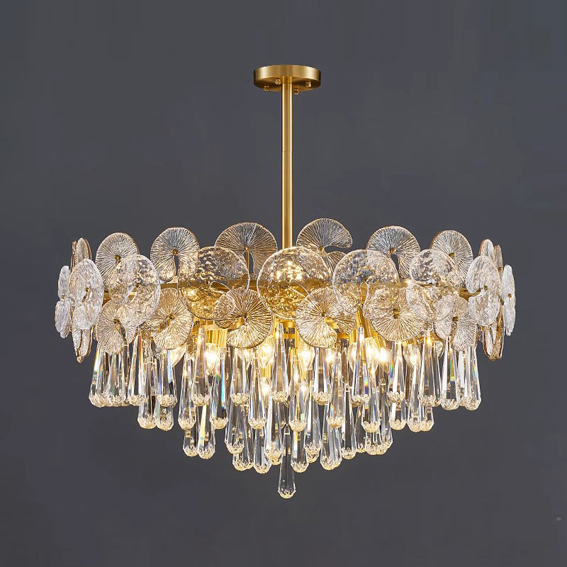 Caeluvyo Postmodern Luxury Elegance Crystal Chandelier - Lamp Copper