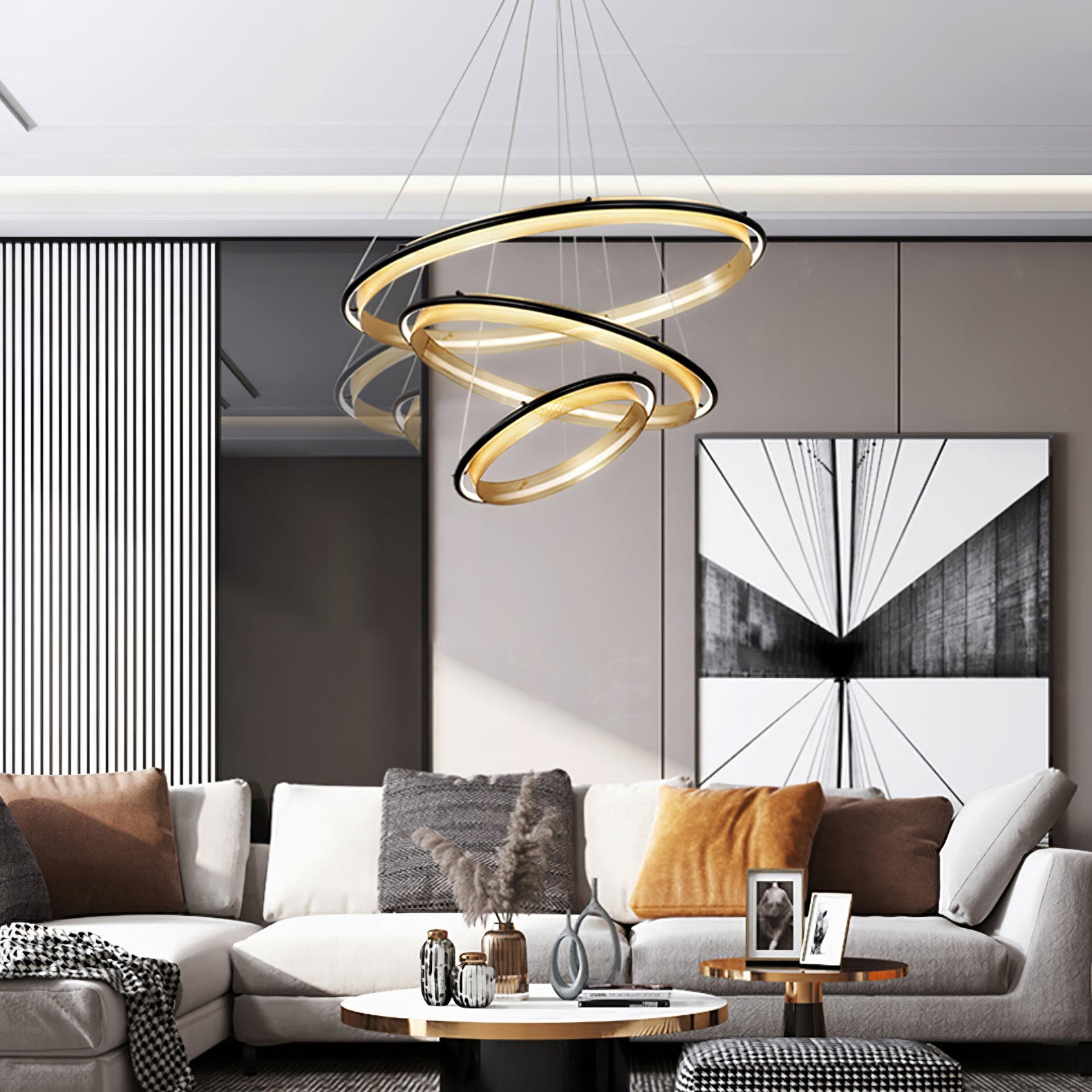 Himinuvyo Moderne Minimaliste LED Acrylique Métal Lustre - Neutralighting