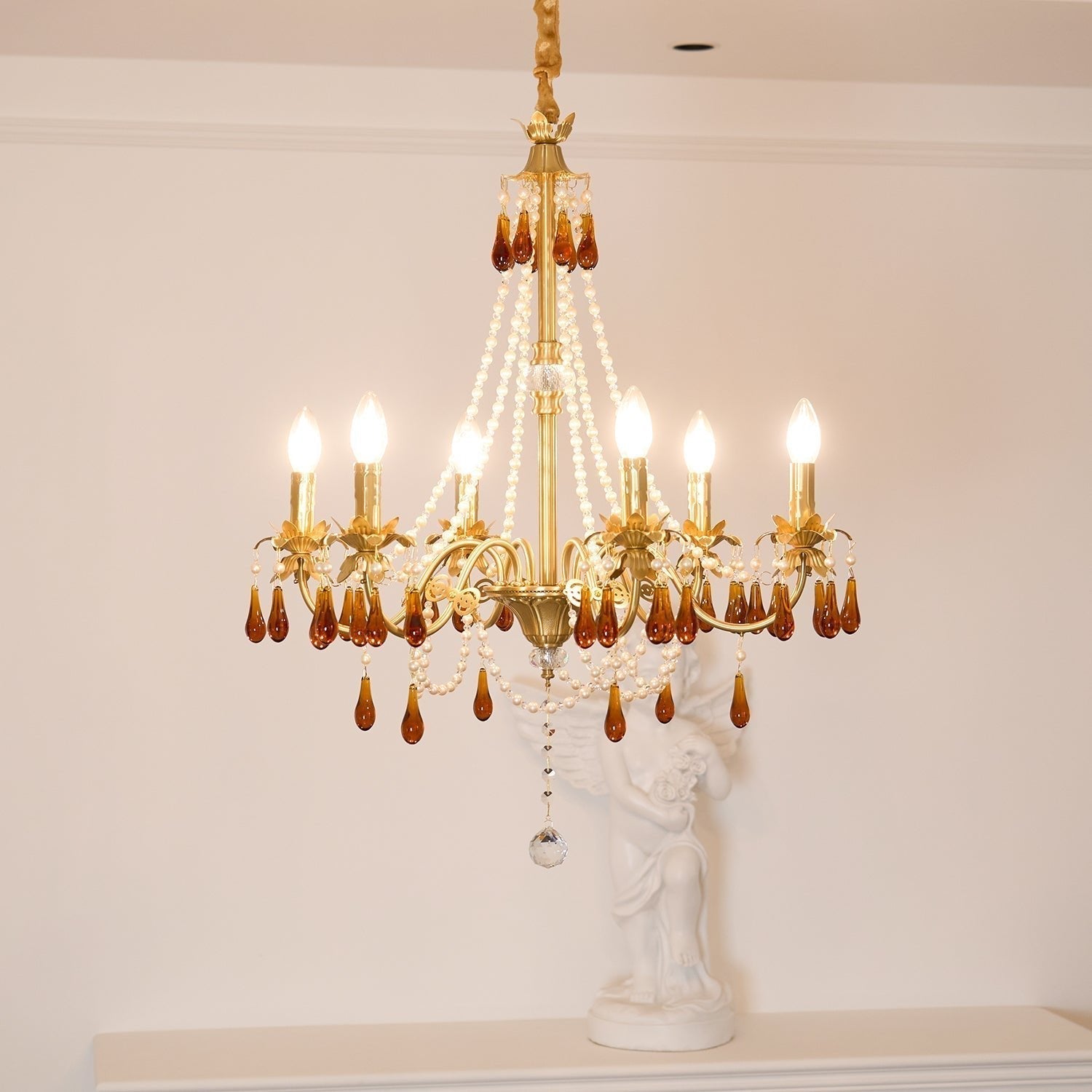 Ormirara Postmodern Luxury Amber Crystal Chandelier - Blowlighting