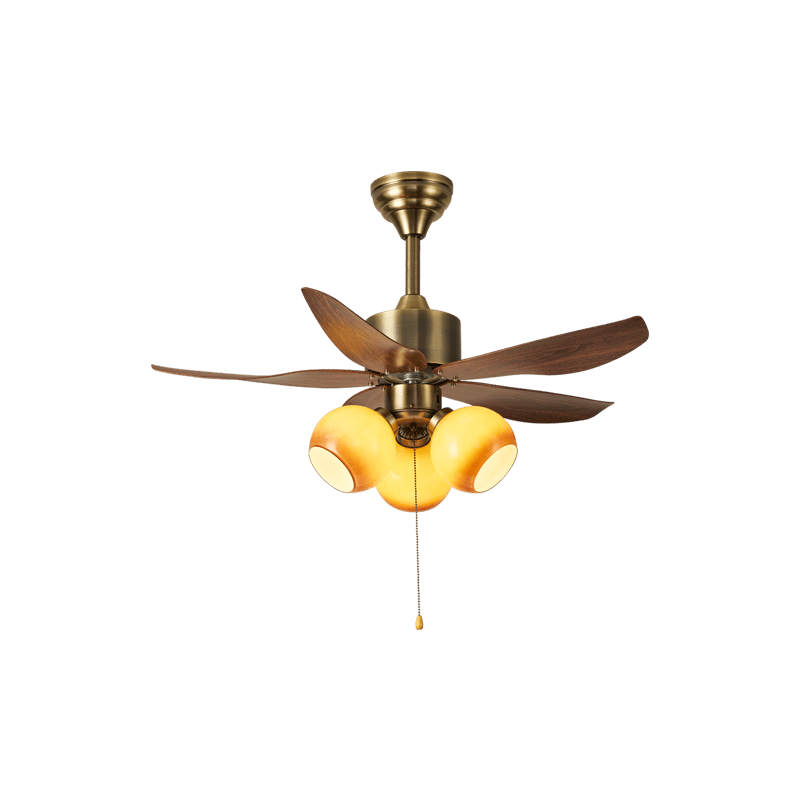 Plafonnier ventilateur Florence Fleur avec lumière allumée