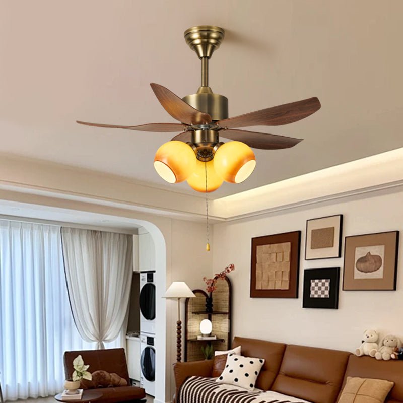 Plafonnier ventilateur Florence Fleur, Modèle B, montage au plafond