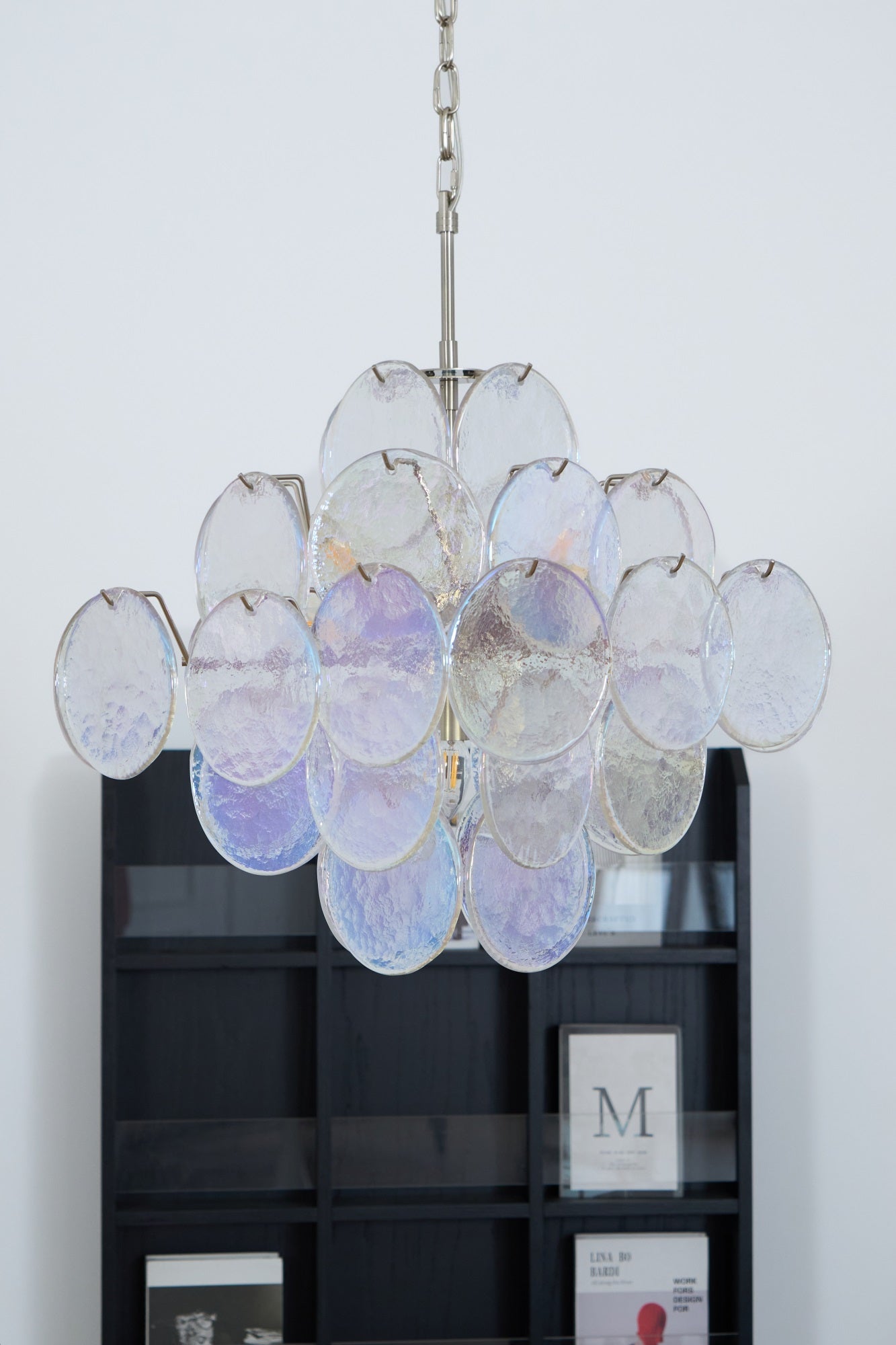 Aurora Chandelier Iridescent Murano Disc Layered - Letslighting