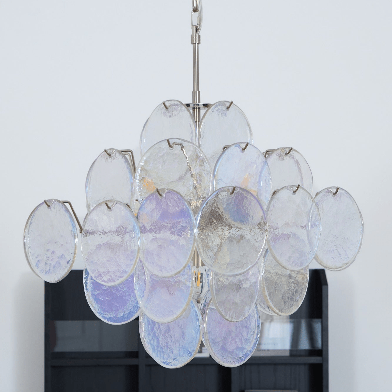 Aurora Chandelier Iridescent Murano Disc Layered - Letslighting