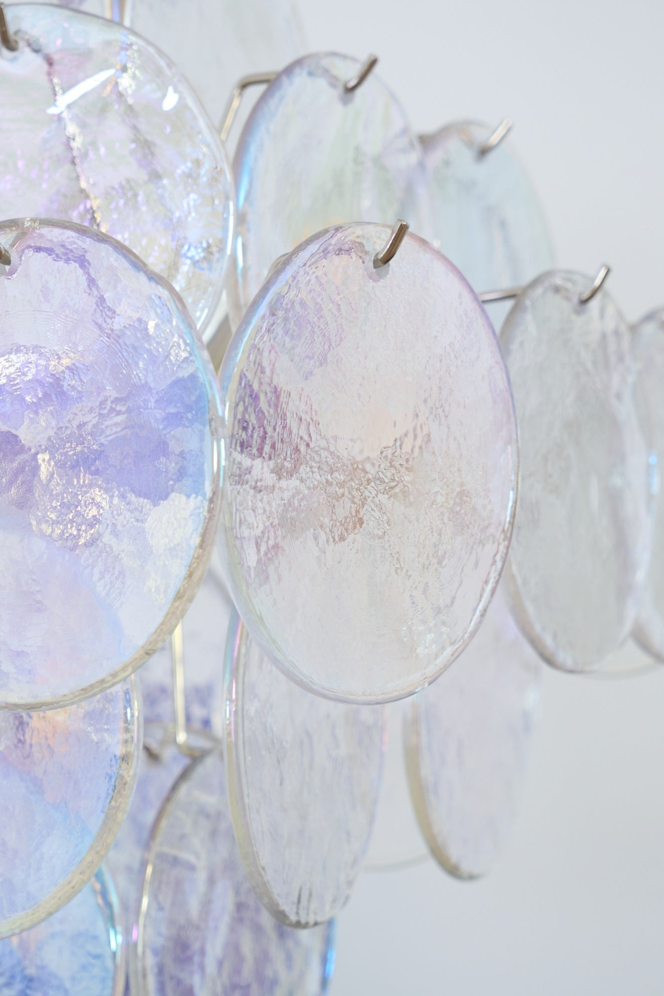 Aurora Chandelier Iridescent Murano Disc Layered - Letslighting