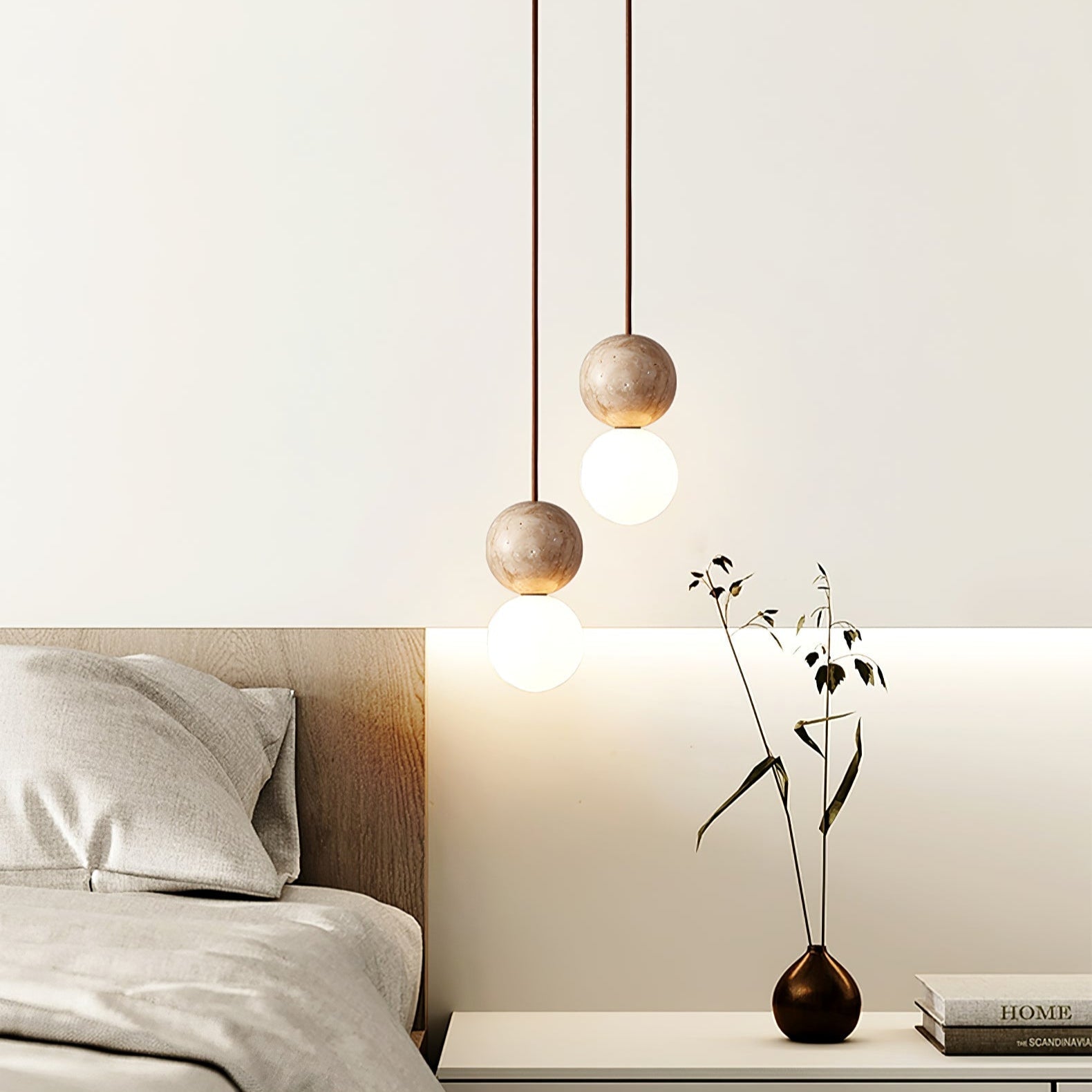 Luna Travertin Pendentif Lumière - Neutralighting