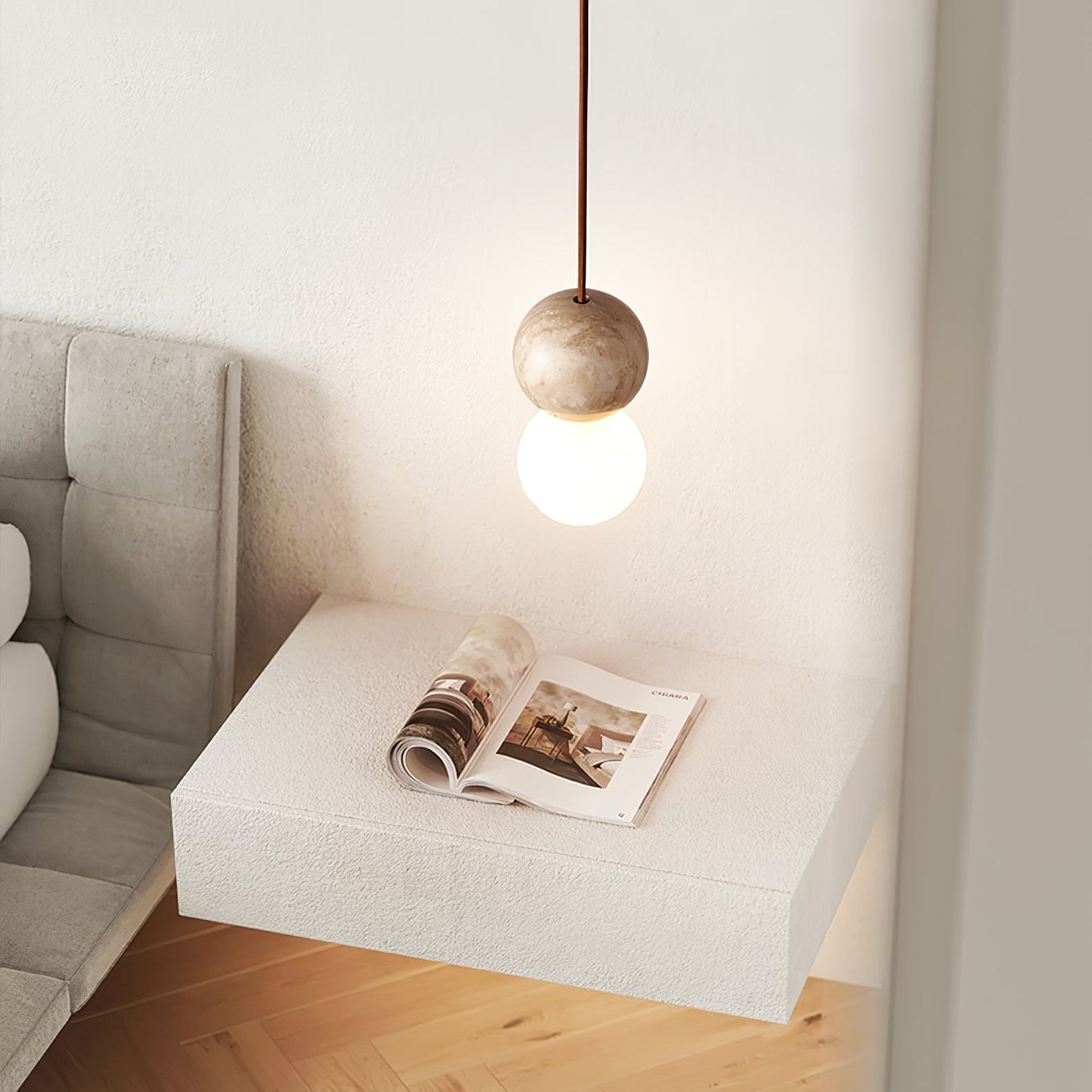 Luna Travertin Pendentif Lumière - Neutralighting
