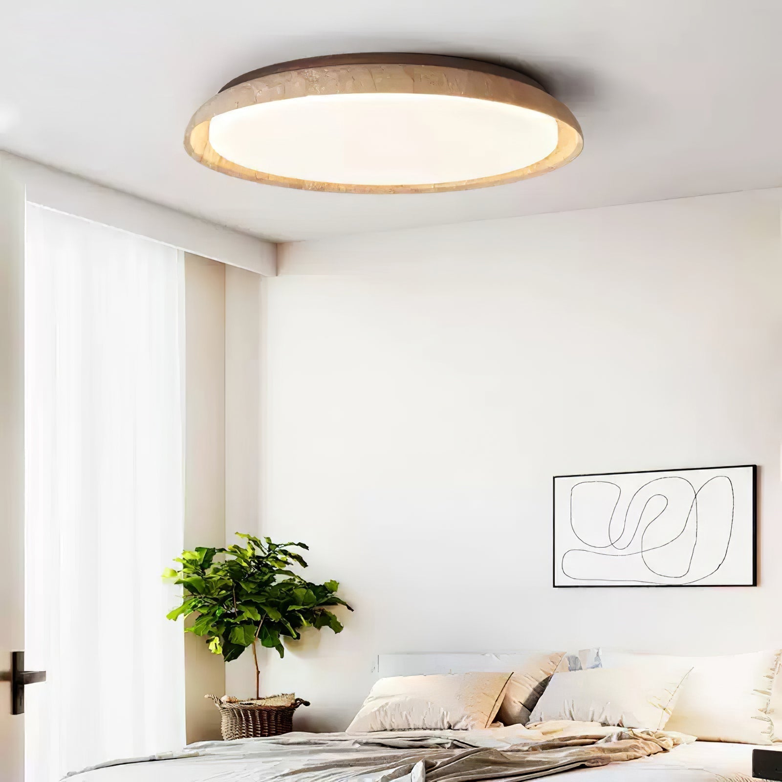ElvinilaPlafonnier Bord-Rond en Travertin - Neutralighting