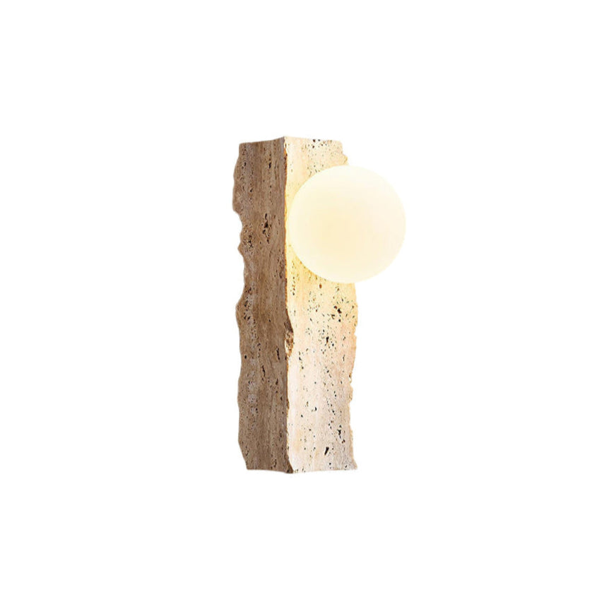 Aureum Modern Minimalist Glass Travertine Wall Lamp - Lamp Copper